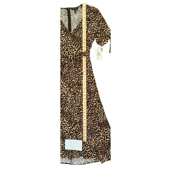NWT Jessica Simpson Cecilia Rosette Leopard Print Ruffle-Hem Midi Dress Small - Picture 2 of 9